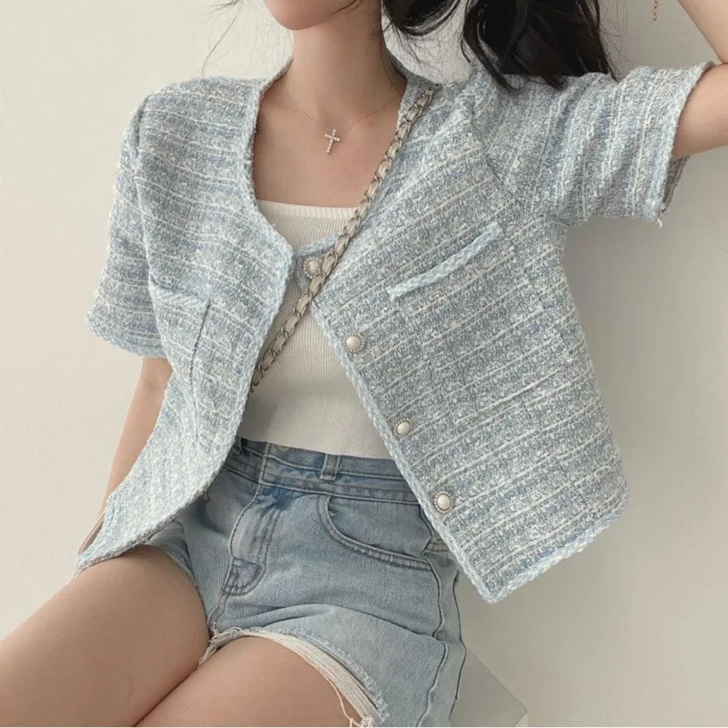 White French n Short Sleeve Summer Cardigan 25 Fragrance Style Mini Jacket for Small Figures Round Neck Regular Type 250729