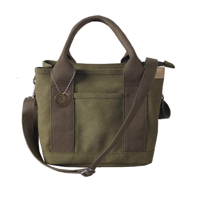 DHAL Zipper Shoulder Japanese Rakuten High-end Lunch Handheld 16 An Layer Canvas Women's Bag