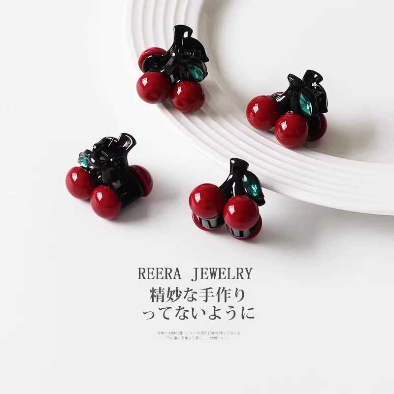 2pcs/set Cute Cherry Small Hair Claws For Women Girls Sweet Hair Ornament Hair Clips Hairpins Hairgrip Fashion Hair Accessories Z250729