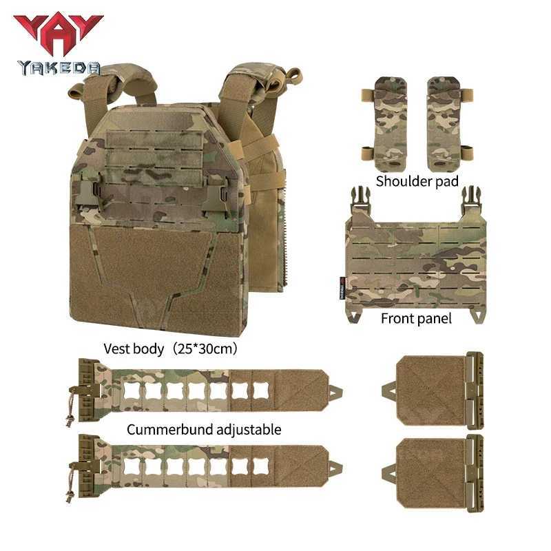 YAKEDA 1000D Nylon Camo Tactical Vest Plate CarrierHunting Vest with Laser Cut Molle for Training and Personal Defense Equipment Z250728