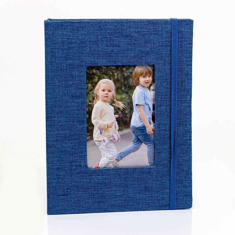 6-inch Fabric-Covered Photo Album with Front Display Window Acid-Free Inserts for 52 Pictures Straight Album Shape 26 Pages Z250729