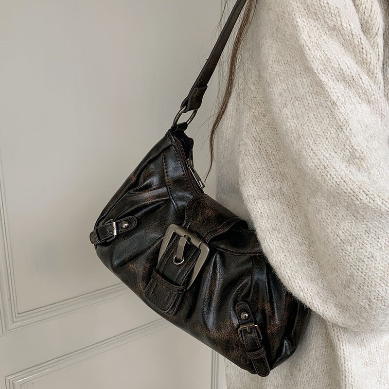 Designer Bag Vintage Punk Motorcycle Wasteland Style Retro Underarm Bag New French Texture Versatile Handbag Luxury Bag Shoulder Bag Tote Bag
