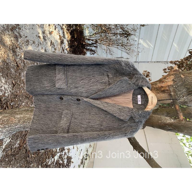 Autumn Winter New Thickened Long Sleeve Woolen Blazer Mid-Length High-End Wool Coat for Women