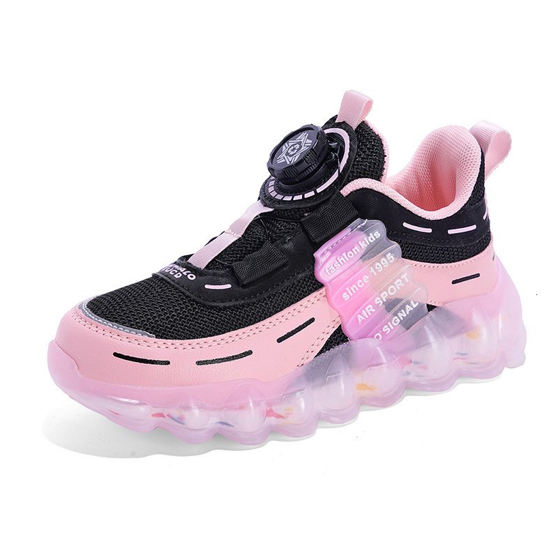Girls' 2025 New Fashion Breathable Sneakers Children's Button Casual Running Spring and Autumn Mesh Shoes