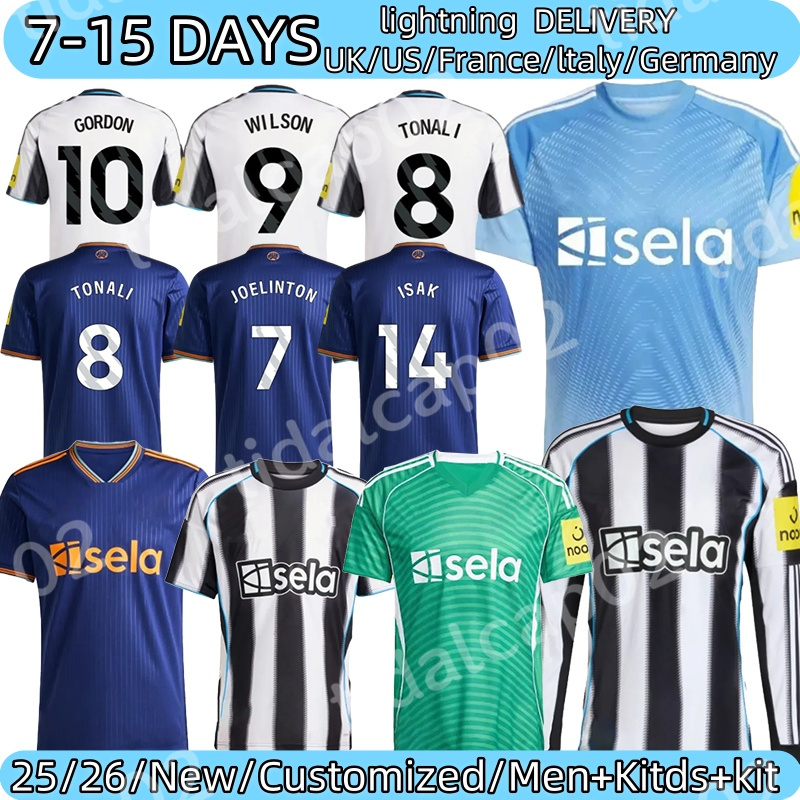 New 25 26 castle Soccer Willock Bruno G Elanga Gordon Joelinton Jerseys Tonali Botman Isak Krafth Longstaff jersey fans player NUFC 2025 football shirt mene kids kit