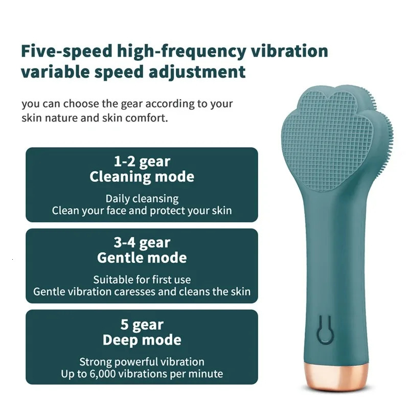 USB Rechargeable Blackhead r Pore Clean Face Wash Skin Electric Facial Silicone Cleansing Brush Vibration Sonic Massager 250726