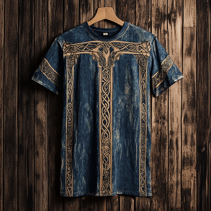 2025 Tough Guy Mens Crew Neck T-Shirt Trendy Dark Fashion Printed Short Sleeve Top D Brand