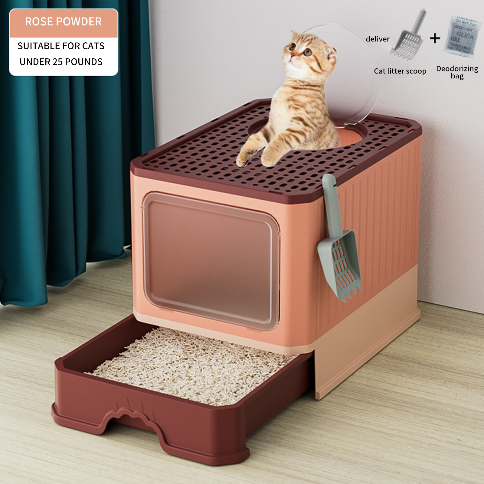 Cat litter box extra large splash proof odor proof cat toilet extra large reinforced thickened drawer fully enclosed pet supplies