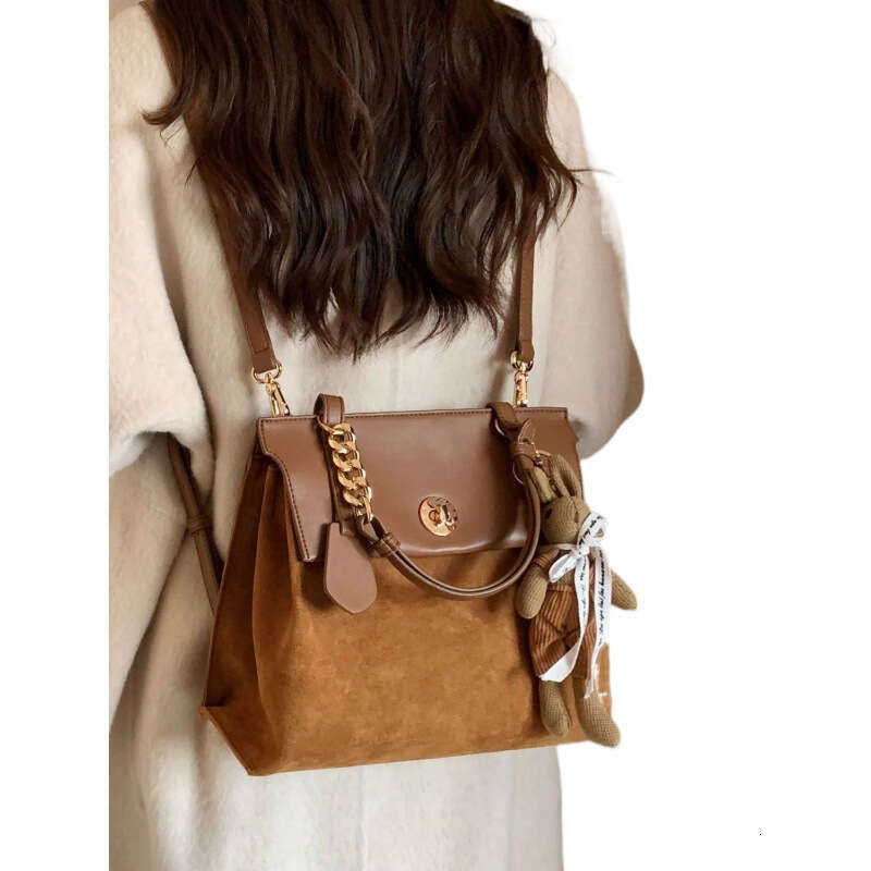 Maillard College Style Brown Backpack for Women 2024 New Spring Niche Designer Single Shoulder Bag