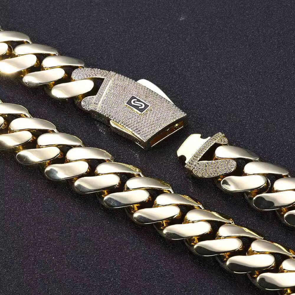 2025 Hip Hop Micro Inlaid Zircon Bracelet Cuban Necklace for Men