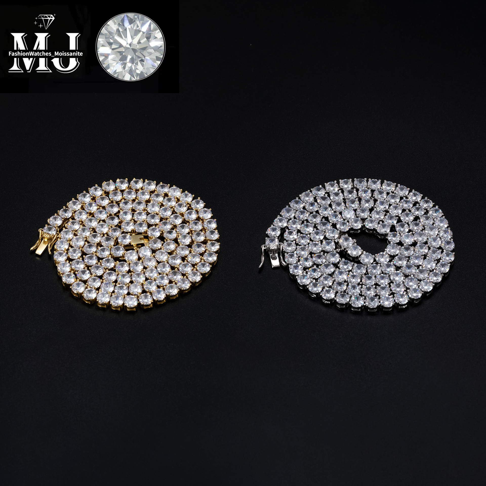 Hip-Hop Fashion Single Row Tennis Chain Bracelet Trendy Brand Men's Copper Inlaid Zircon