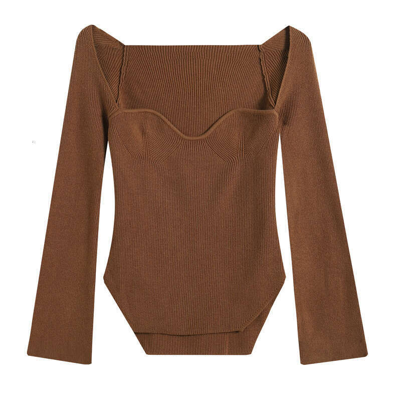 Autumn Winter Elastic Off-Shoulder Base Knit Sweater Women's Top B5