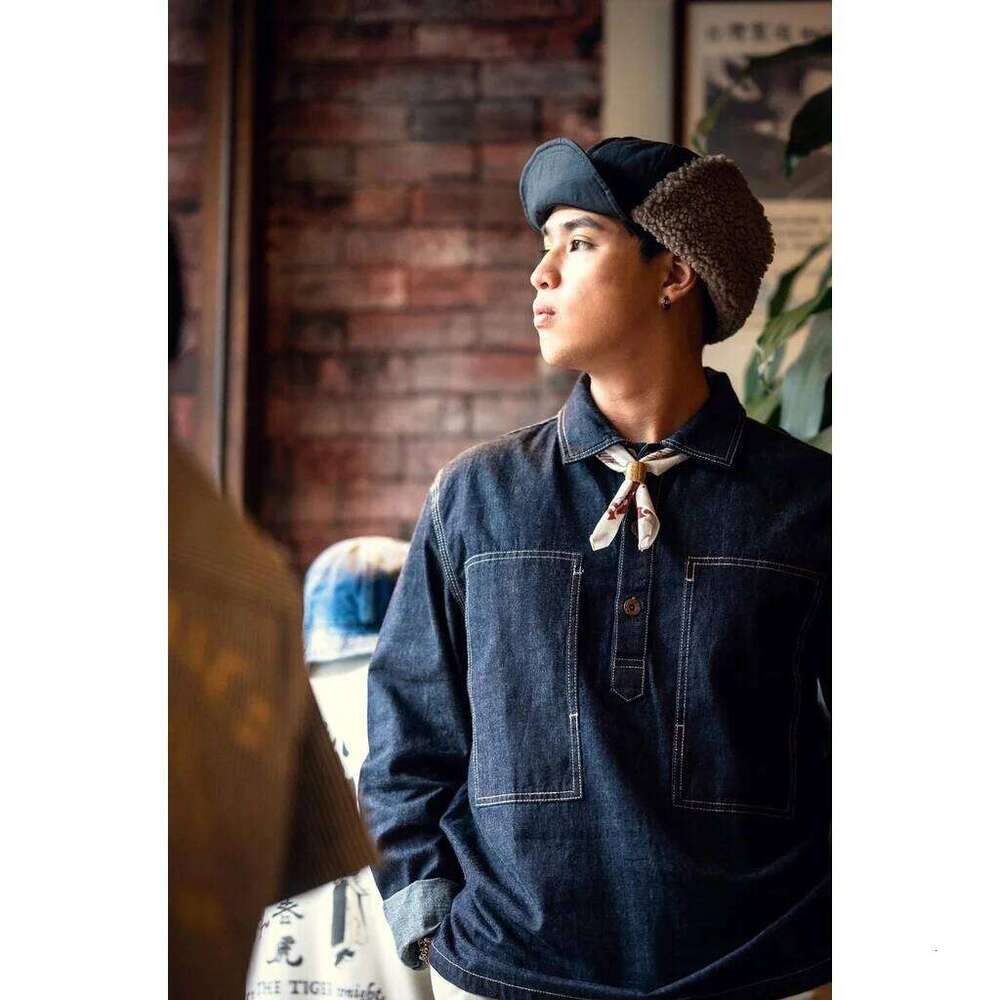 Designer Clothing 2025 1920S Vintage US Army Spring Jeans Blue Denim Work Uniforms Loose PW Pullover Shirt Fatigue Jumper USN Jacket For Men