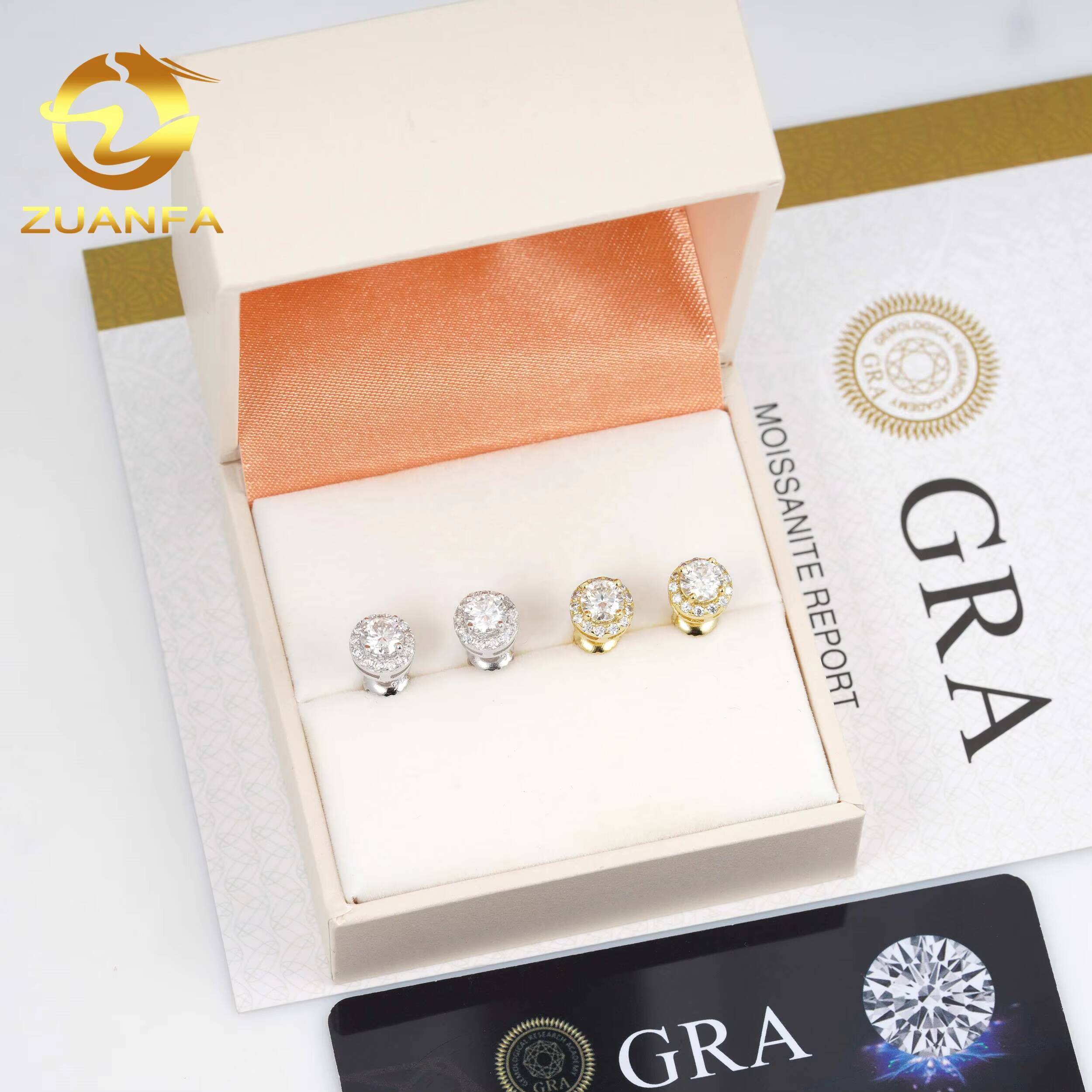 Low Price High Quality Hip Hop Iced Out Bulk 925 Silver Mens Diamond VVS Moissanite Earrings