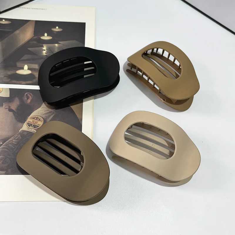 Fashion Oval Flat Hair Claw Clips for Women Matte Duckbill Clip Back-of-Head Bun Hair Accessories Simple Clip Hair Ornament Z250729
