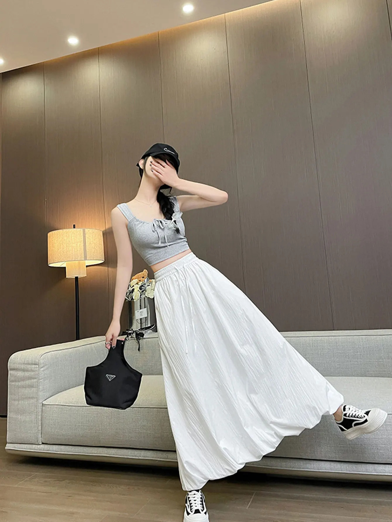 Flower Bud Skirt High Waist Slimming Aline Lantern Fashion Versatile 250729