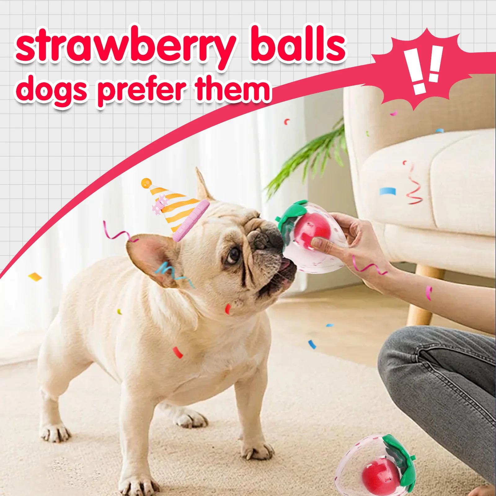 Cute rubber strawberry toy that makes squeaking sounds when squeezed by pet dogs suitable for small and mediumsized dogs 250729