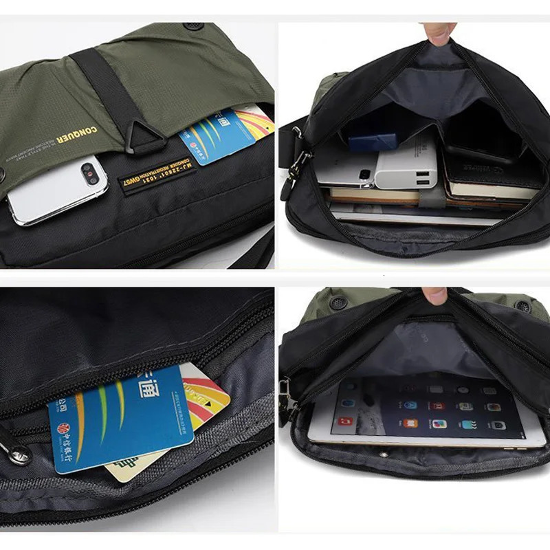 Men Messenger Bag Waterproof Nylon Small Satchel Shoulder Bags Casual Travel Crossbody Sling Flap For Male Belt Handbag 250725