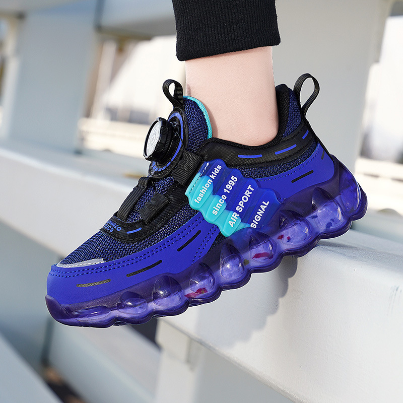 Girls' 2025 New Fashion Breathable Sneakers Children's Button Casual Running Spring and Autumn Mesh Shoes