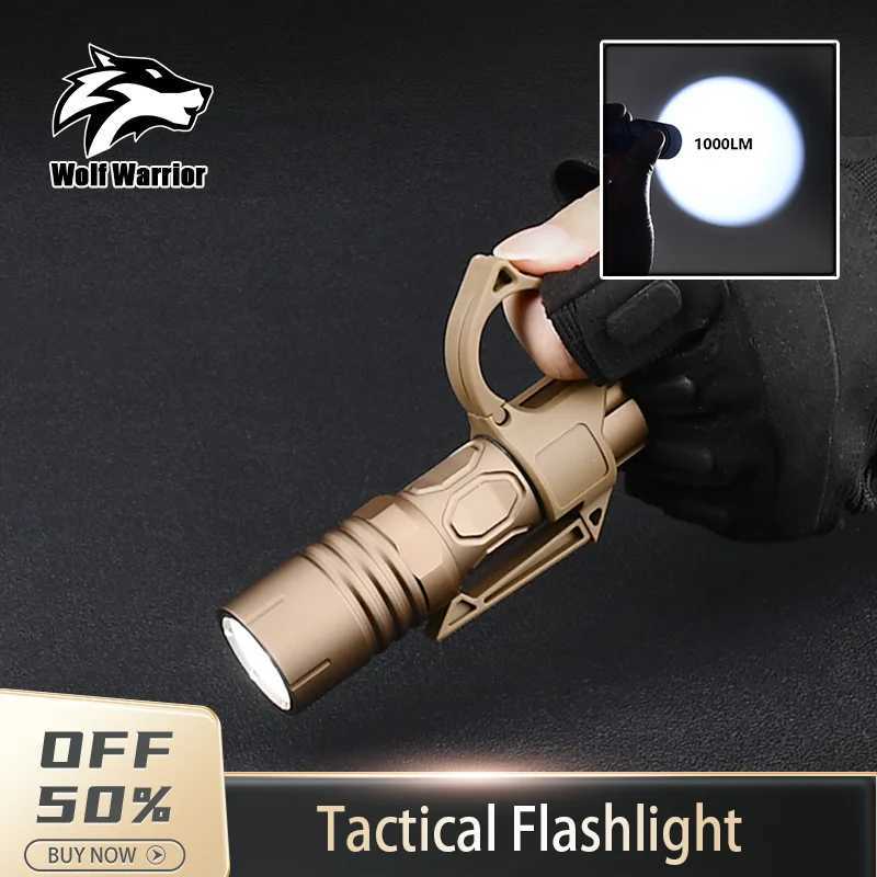 Tactical PLHV2 Handheld Flashlight Handheld Switch Finger ReLEase Ring Set Metal Hunting Reconnaissance Outdoor Lighting R250728