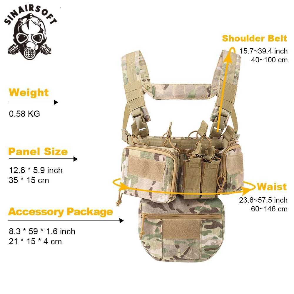 Tactical Vest CS Match Wargame TCM Chest Rig Airsoft Pack Magazine Pouch Holster Molle System Waist Men Airsoft Hunting Vest Z250728