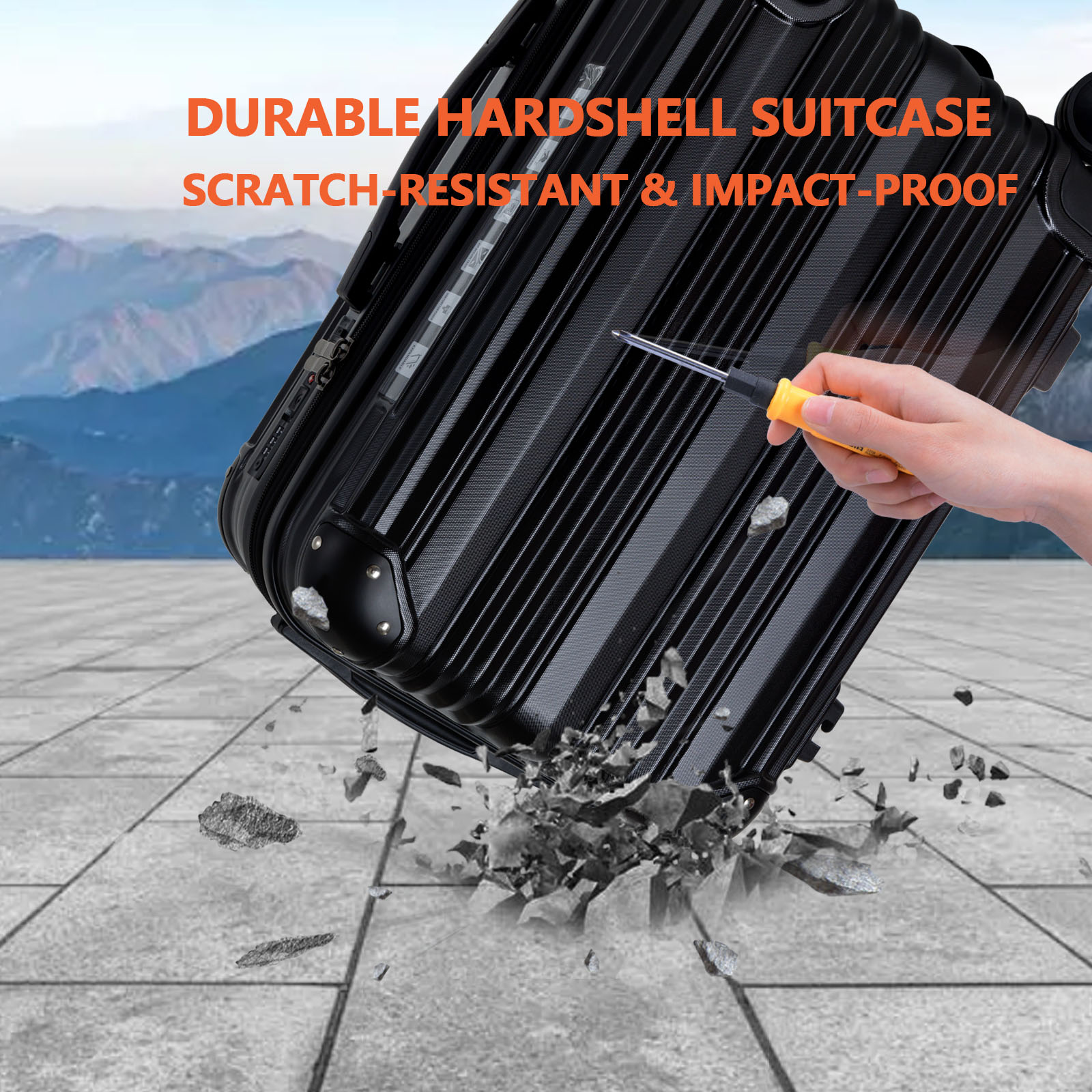TSA-Accepted Expandable Luggage Sets 3 - ABS Carry On Suitcase for International Travel & Corporate Business Trips