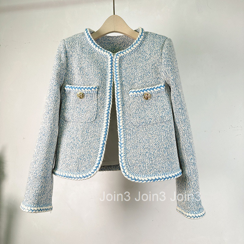 Autumn and Winter New French Simple Temperament Thick Tweed Small Fragrant Coat Short Womens Slim Fit Suit
