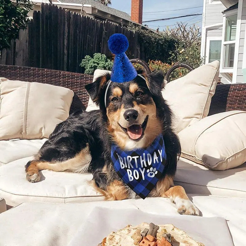 Dog Birthday Party Decoration Set Pet Triangle Scarf Cute Hat Bow Tie Collar Accessory Supplies 250729