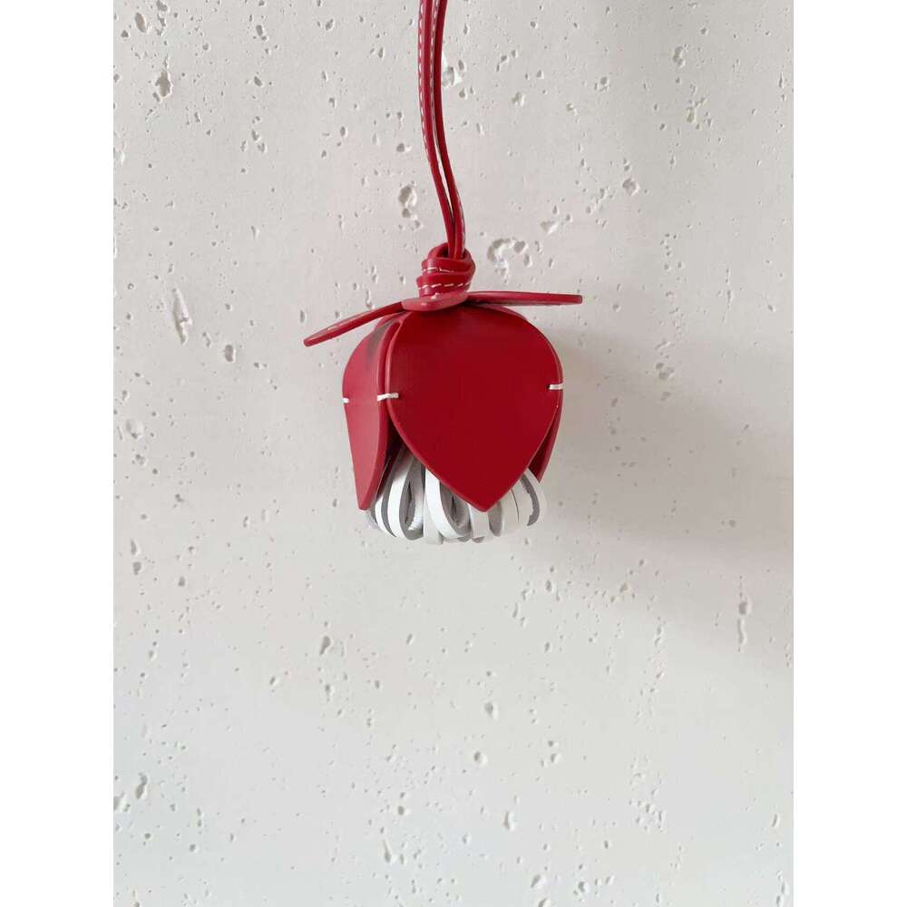 Miu Style Genuine Leather Handmade Bud Flower Bag Alternative Car Pendant Keychain