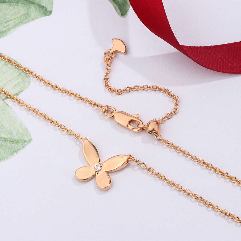 New Phantom Necklace Meteor Metal Glossy Butterfly Pendant Women's Versatile Collarbone Chain