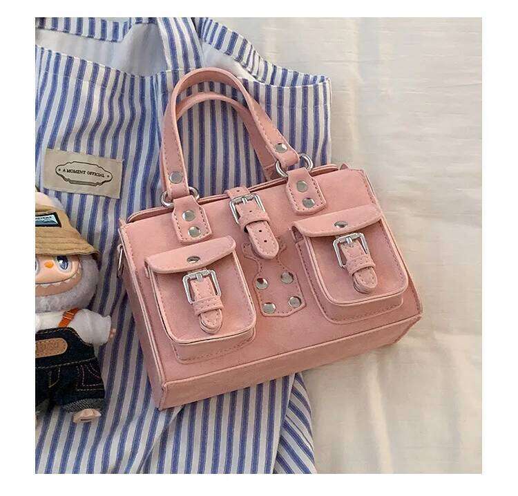 New Retro Women Tote Vintage Minimalist Square Purse Niche High-end Crossbody Shoulder Bag