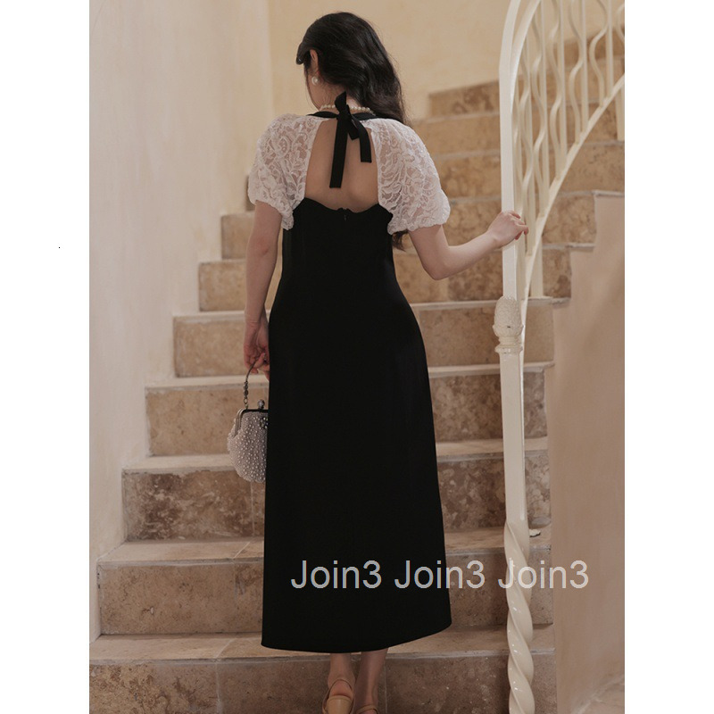 Summer New Womens French Fashion Personality Backless Short Sleeve Dress Long Dress Nightgown