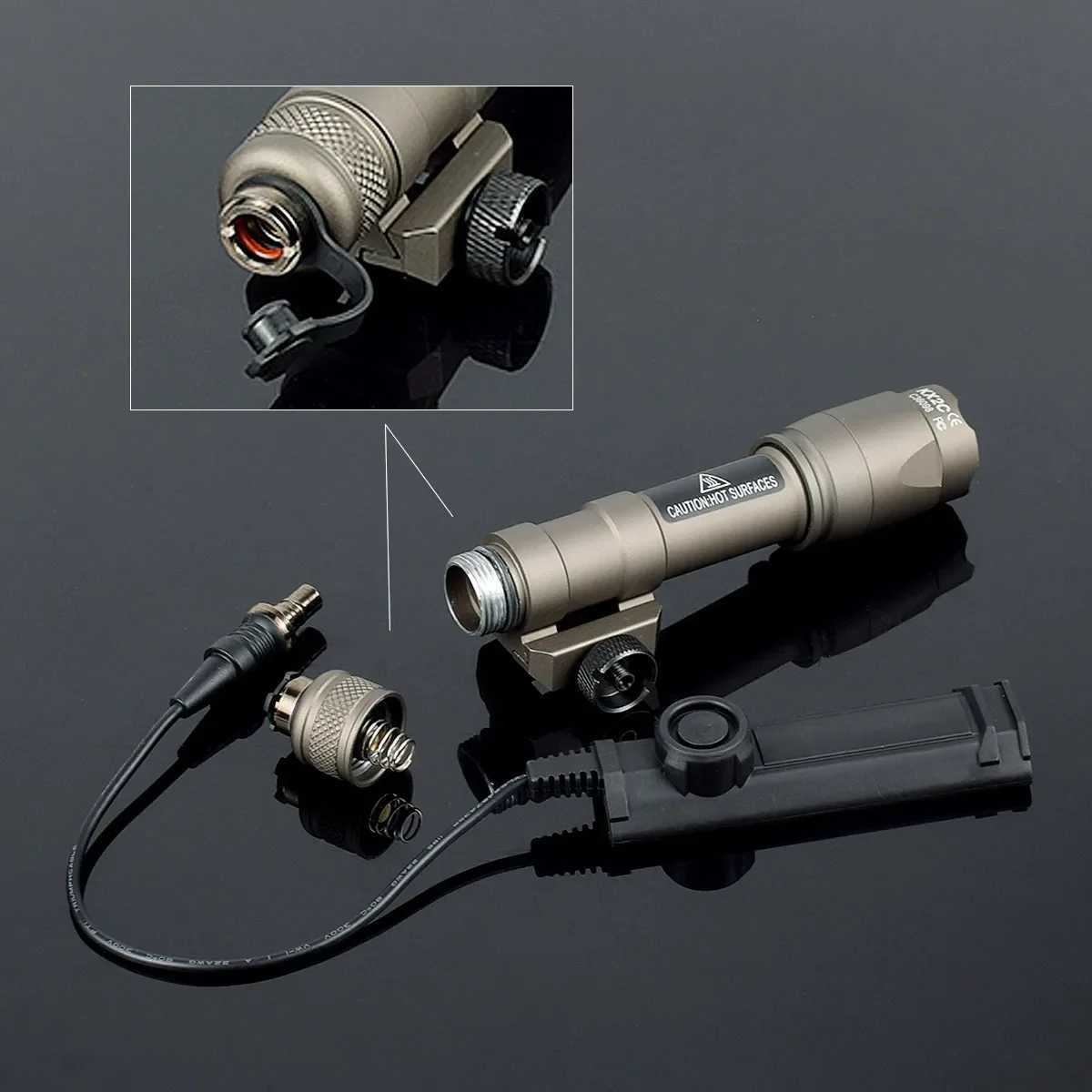 Tactical SF M600 M300 Airsoft Powerful Flashlight Dual Switch AR15 Rifle 20mm Rail Hunting Weapon LED Gun Lamp Scout Lights XJ250728