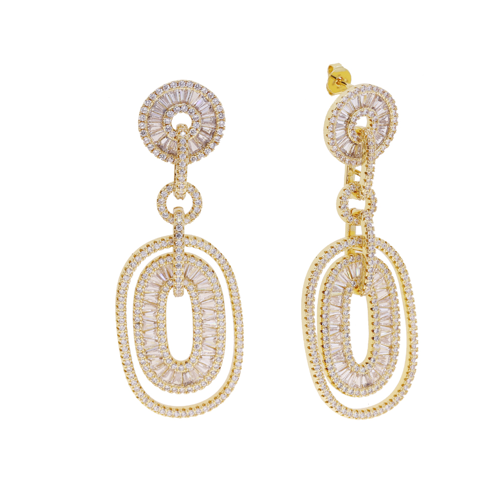 2025 NEW Fashion Luxury Oval Multi Drop Pendant Earrings Shiny Full CZ For Women High Quality Wedding Party Jewelry