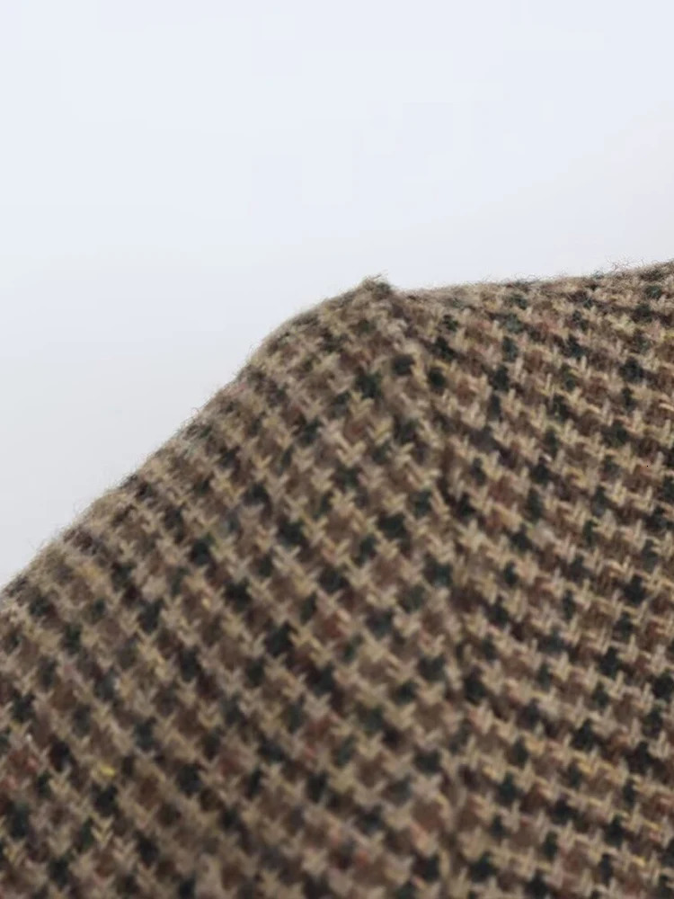 Autumn and Winter Arrivals Womens Fashionable Versatile Series Wool Blended Plaid Suit Jacket 250729