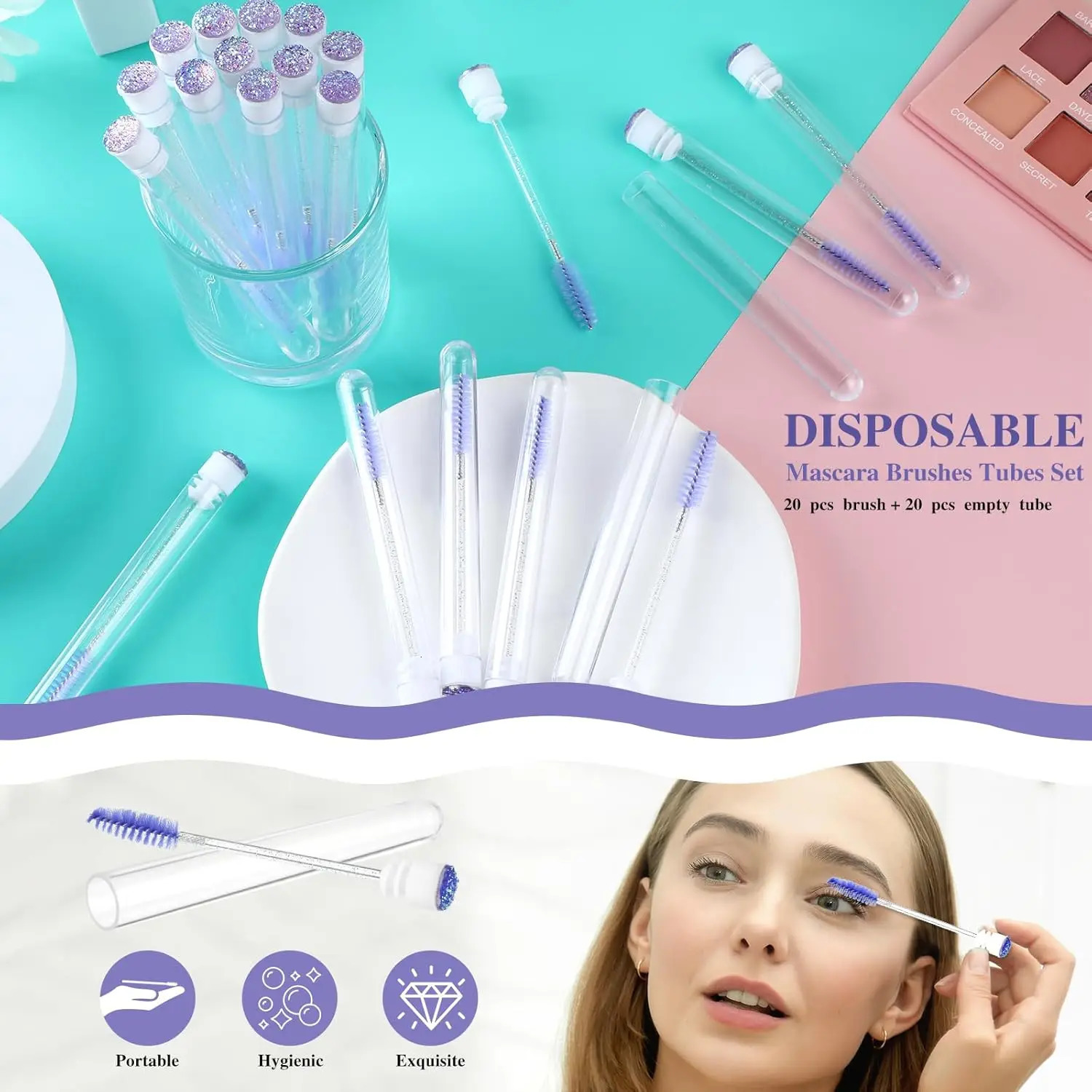 Reusable 50sets Eyelash Mascara Wands With Tube Lash Spoolie Brush In Container Disposable Eyebrow Applicator Case Wholesale 250729