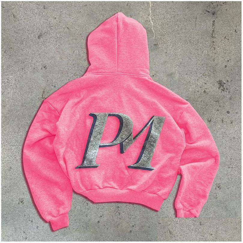 Mens Hoodies Sweatshirts Zip Up Hoodie Men Women Harajuku Hip Hop Fashion Patch printing Oversized Loose Casual Jacket Streetwear Otai2