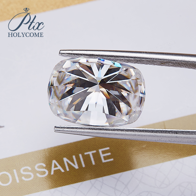 Factory D Color Rectangle Elongated Cushion Cut Moissanite Loose Stone with Certificate Moissanite Lab Diamond Pass Tester with GRA Report