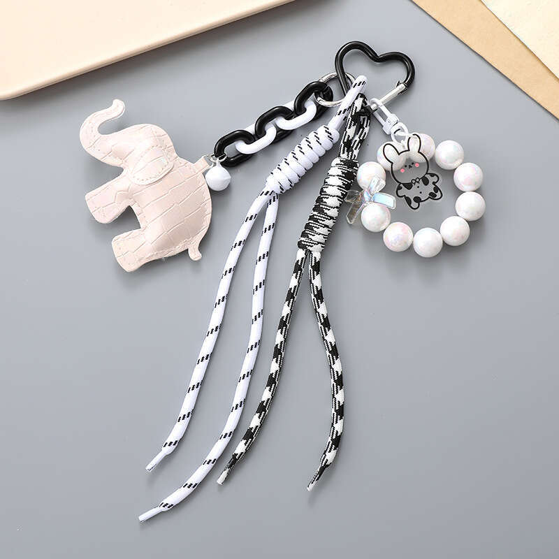 INS New Braided Rope Fashion Versatile Miu Style Bag Charm Cartoon Elephant Keychain Pendant