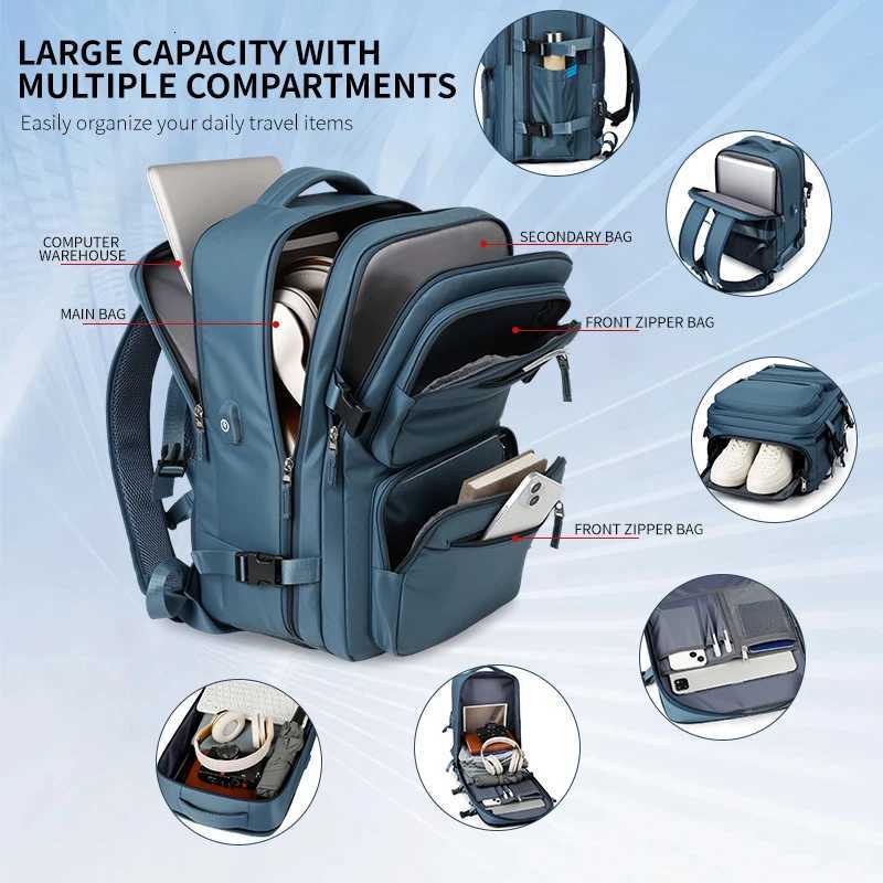 Large Travel Backpack for Women Men Cabin Bag Multifunctional Airplane Waterproof Backpack with USB Charging Anti-Theft Backpack S250728