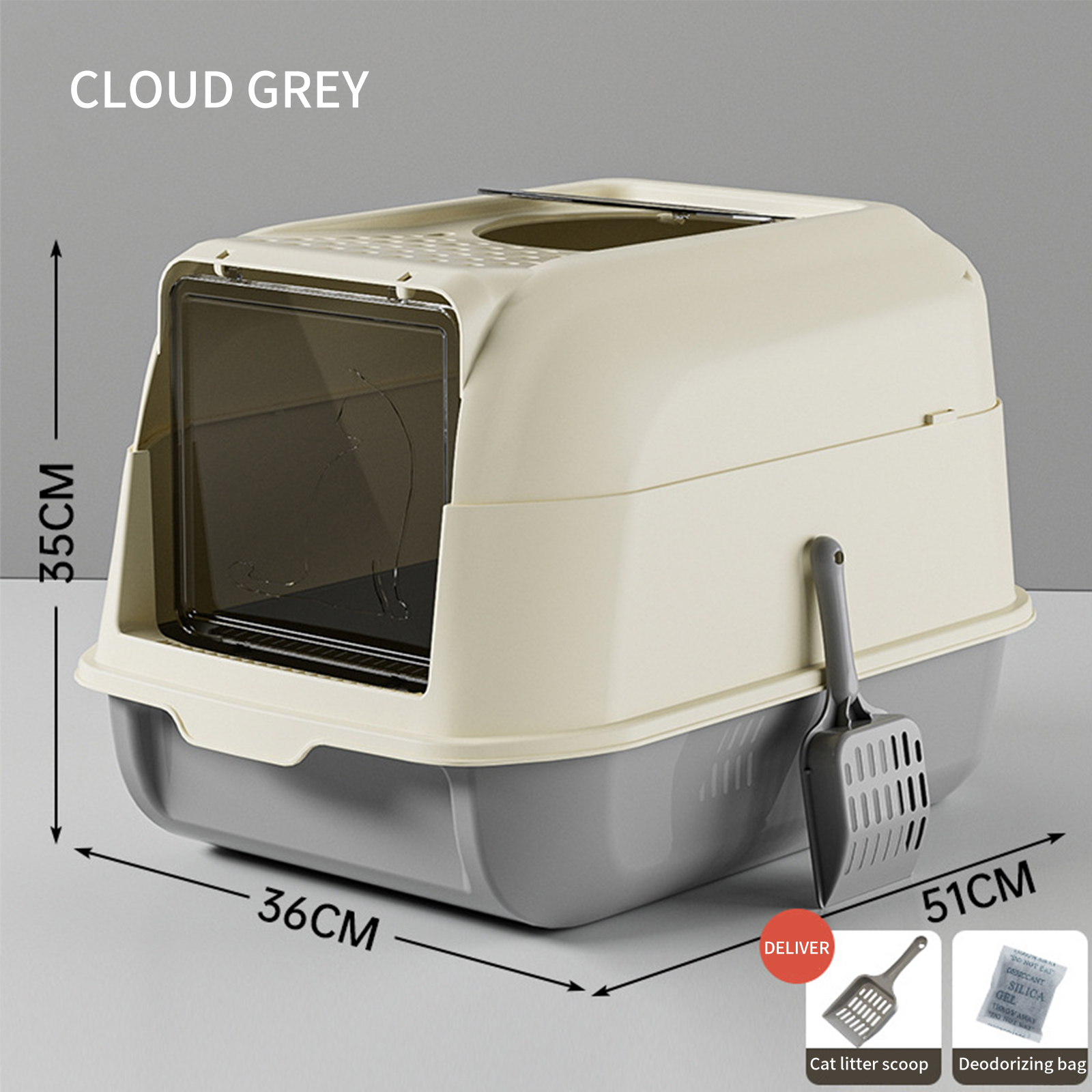 Cat litter box fully enclosed large and extra large drawer style top in odor proof and splash proof cat toilet for cats