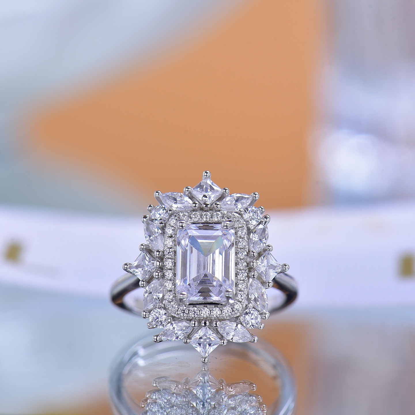 Enchanting Star and Moon Moissanite Ring - Ideal Gift for Expressing Devotion, Shiny Gem Accessory with a Cosmic Touch Moissanite Ring Gift Ring