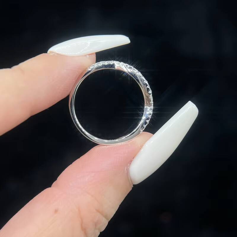 Luxury vvs 1 Ct 6.5mm Halo Moissanite Diamond Wedding Ring Set Pure S925 Sterling Silver for Women Jewelry