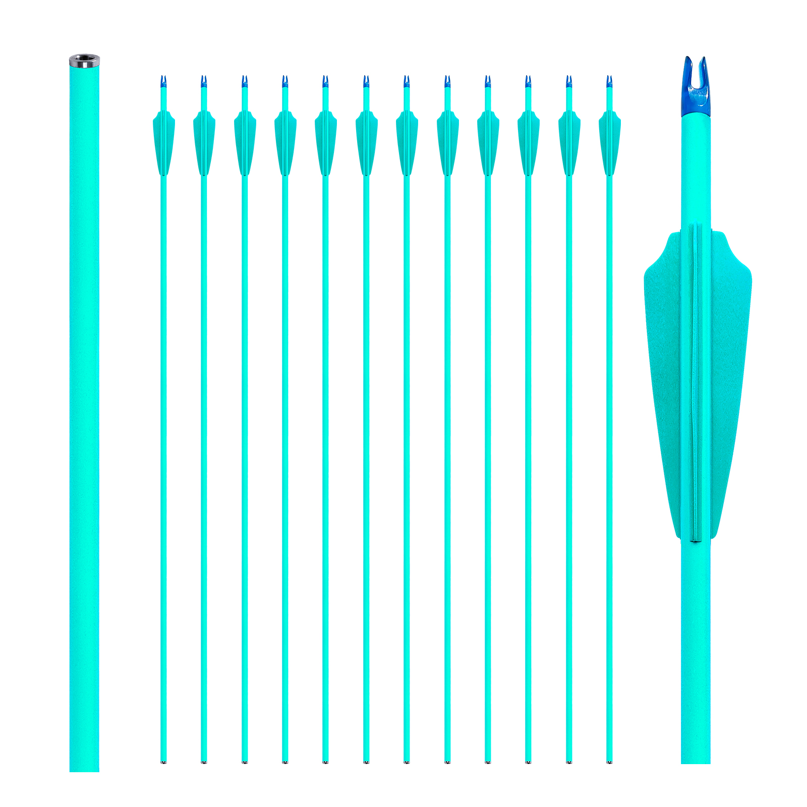 31inch Targeting Arrows Without Arrowheads Spine250-600 Carbon Fiber Archery Arrows 6.2mm Practice Arrows for Recurve Bow and Compound Bow (Pack of 12