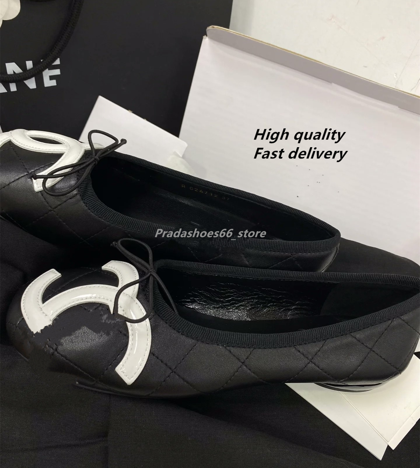 2025 Paris designer Ballet Flats Shoes Women brands Quilted Genuine Leather Slip on Ballerina Round Toe Ladies Luxury brands Shoes De Mujer chan ch Shoe torys