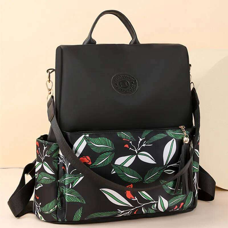 New Large Capacity Simple Style Women Leisure Travel Anti-Theft Backpack Waterproof Fabric Female Shoulder Bag