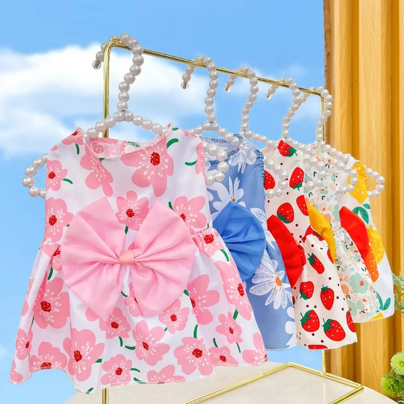Spring Summer Dog Princess Dress Kitten Pet Skirt Cute Bow Lace for Small Medium Puppy Poodle Chihuahua 250729