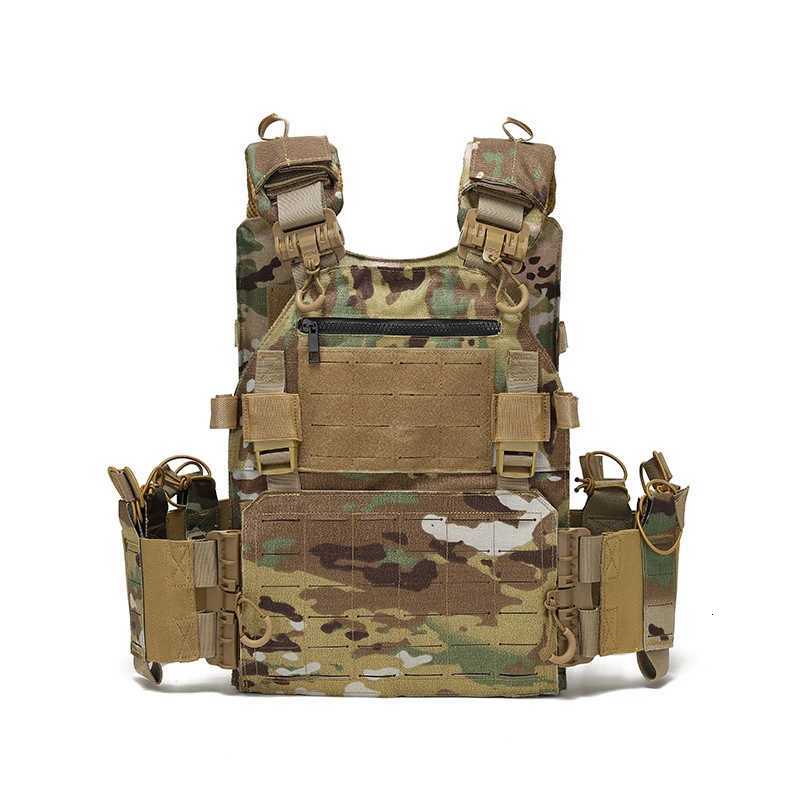 New Combat Vest 6094 Quick Release Lightweight Laser Cut Tactical Vest Black Gear Carry Hunting Tactical Vests Z250728