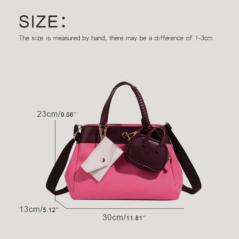 Women's Bags Designer Women's Bags Designer Fashion Canvas Composite Tote Bags Fo Women Designe Handbag Puses New In Rivet Pockets Combinati