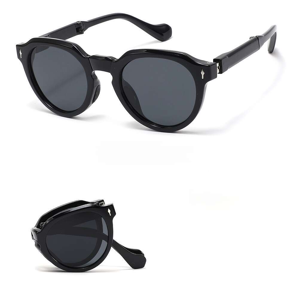 DHcollections 2025 New TR90 Foldable Sunglasses - UV400 Polarized, Travel-Friendly, Fashion Round Frame for Men/Women (6 Colors)